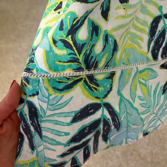 Hatley Green and Blue Leaf Pattern Dress - Picture 4 of 7